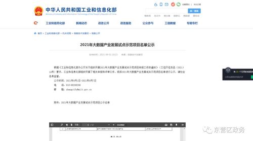東營區?？瓶毓晒救雵?021年大數據產業發展試點示范項目名單，助力工業互聯網數據服務崛起